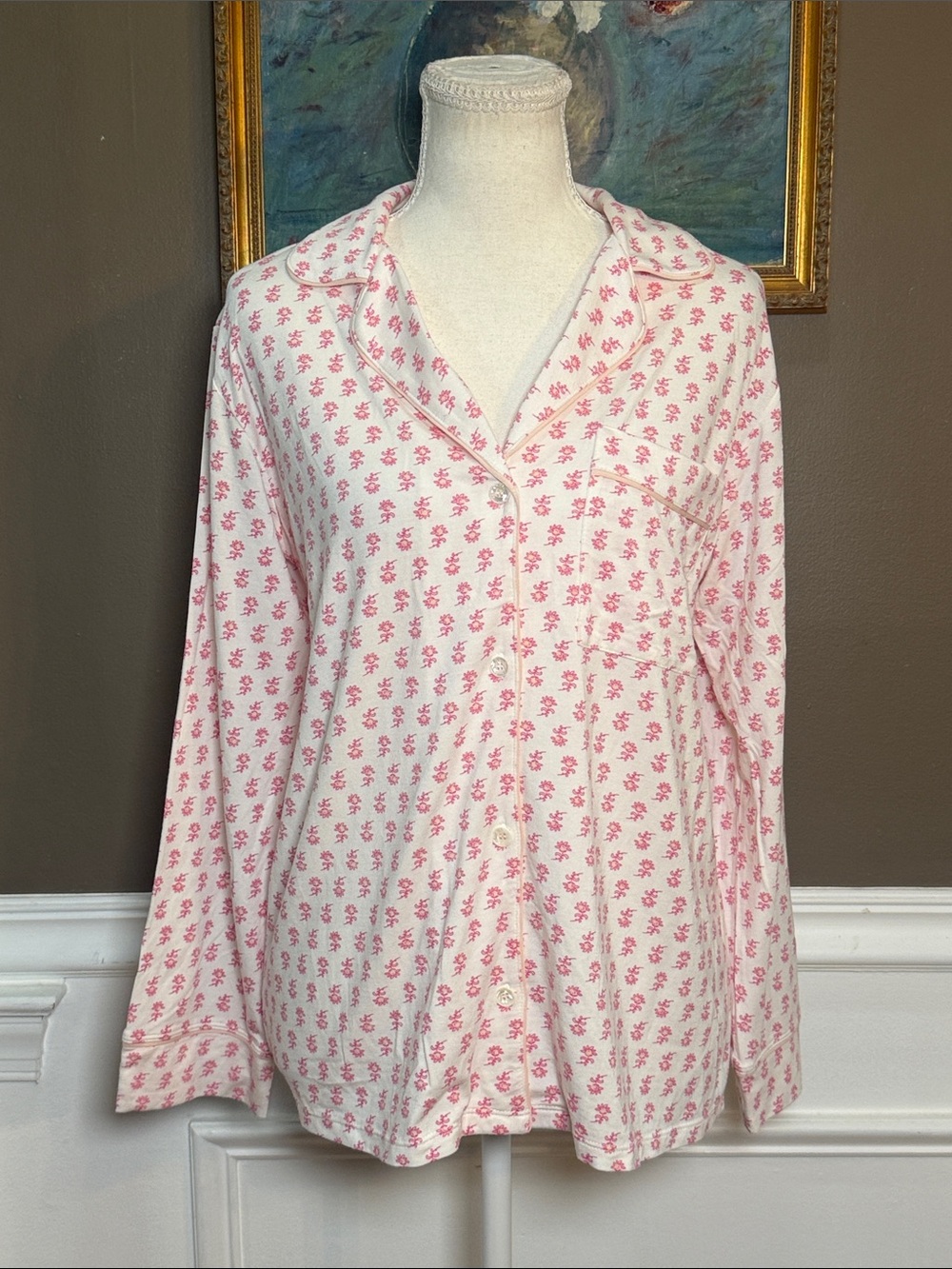 Eberjey Giselle Floral Long Sleeve Pajama Top XS NWT